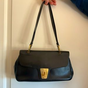 Gucci vintage black and gold shoulder bag